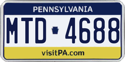 PA license plate MTD4688