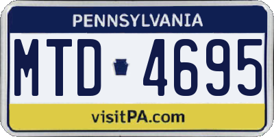 PA license plate MTD4695
