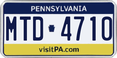 PA license plate MTD4710