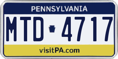 PA license plate MTD4717