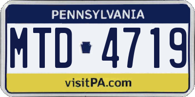 PA license plate MTD4719