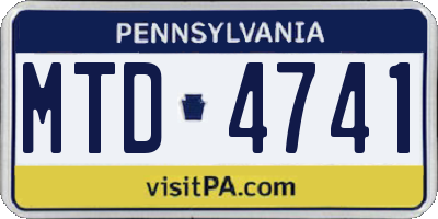 PA license plate MTD4741
