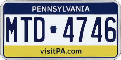 PA license plate MTD4746