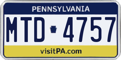 PA license plate MTD4757