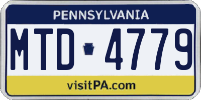 PA license plate MTD4779
