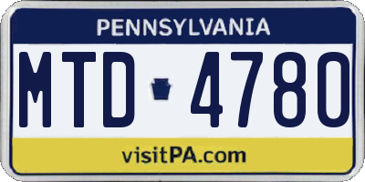 PA license plate MTD4780
