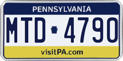 PA license plate MTD4790