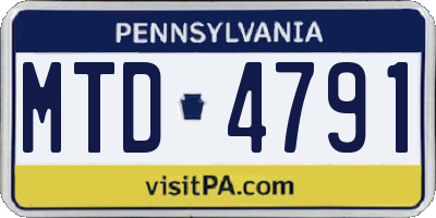 PA license plate MTD4791