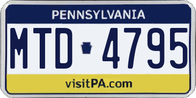 PA license plate MTD4795