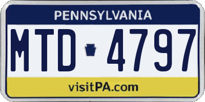 PA license plate MTD4797