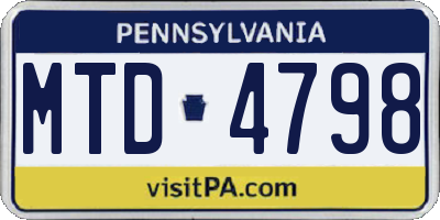 PA license plate MTD4798