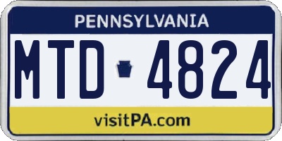 PA license plate MTD4824