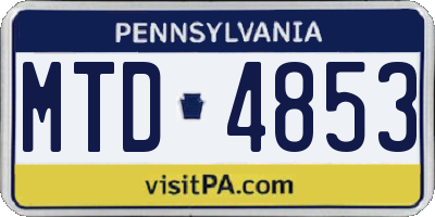 PA license plate MTD4853