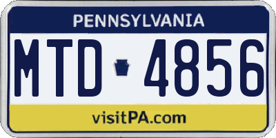 PA license plate MTD4856