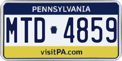 PA license plate MTD4859