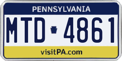 PA license plate MTD4861