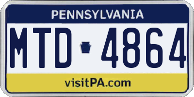 PA license plate MTD4864