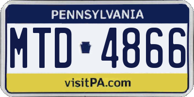 PA license plate MTD4866