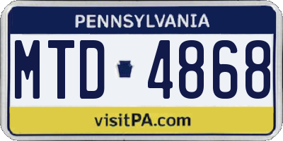 PA license plate MTD4868