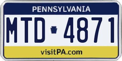 PA license plate MTD4871