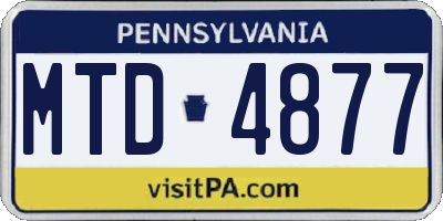 PA license plate MTD4877