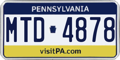 PA license plate MTD4878