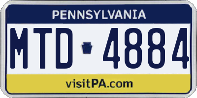 PA license plate MTD4884