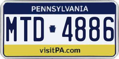 PA license plate MTD4886