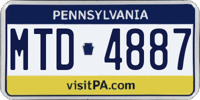 PA license plate MTD4887