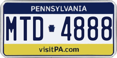 PA license plate MTD4888