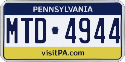 PA license plate MTD4944