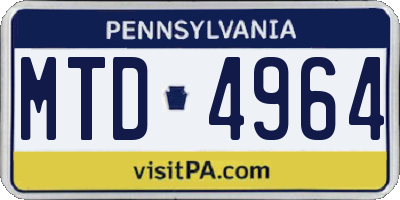 PA license plate MTD4964