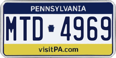 PA license plate MTD4969