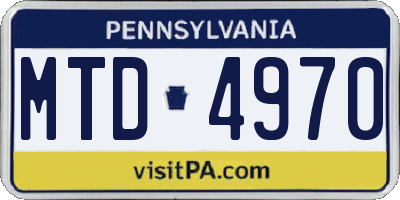 PA license plate MTD4970