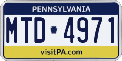 PA license plate MTD4971