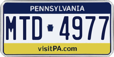 PA license plate MTD4977