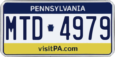 PA license plate MTD4979