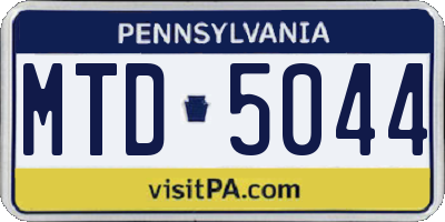 PA license plate MTD5044
