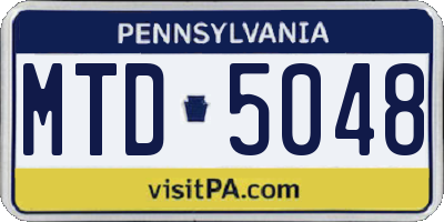 PA license plate MTD5048