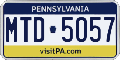 PA license plate MTD5057