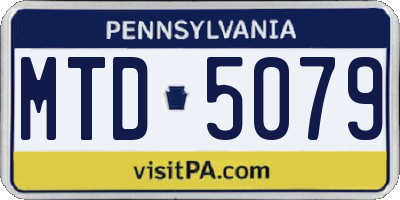 PA license plate MTD5079