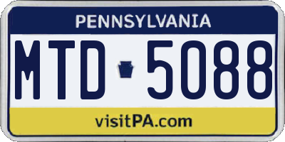 PA license plate MTD5088