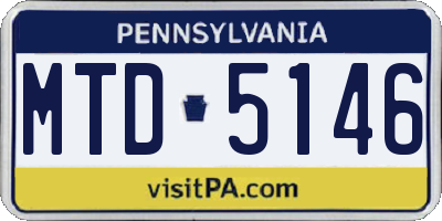 PA license plate MTD5146
