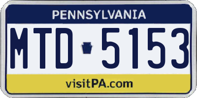 PA license plate MTD5153