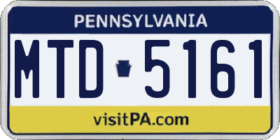 PA license plate MTD5161