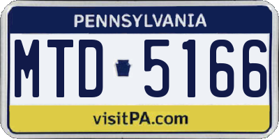 PA license plate MTD5166