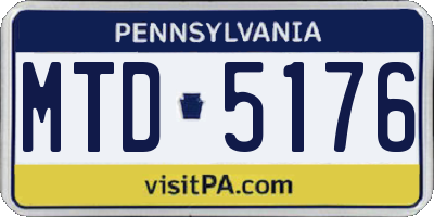 PA license plate MTD5176