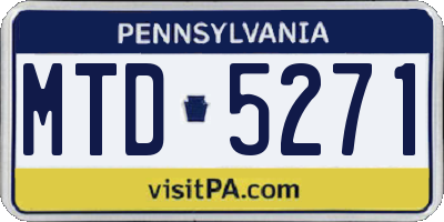 PA license plate MTD5271