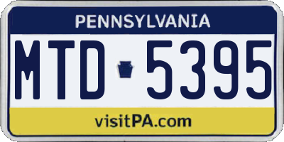 PA license plate MTD5395