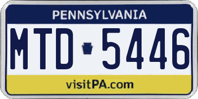 PA license plate MTD5446